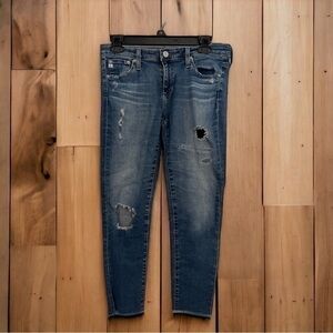 ADRIANO GOLDSCHMIED 28R The Legging Ankle Super Skinny Jeans Ripped